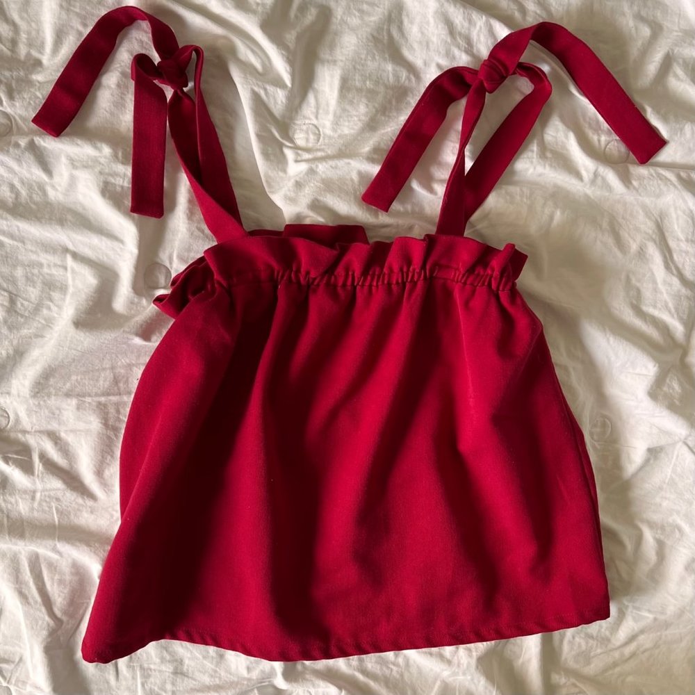 Nasty Gal Red Tie Top